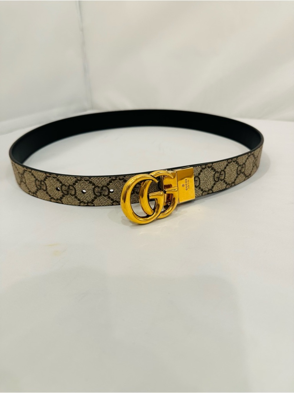 Gucci GG Monogram and Black Reversible Belt